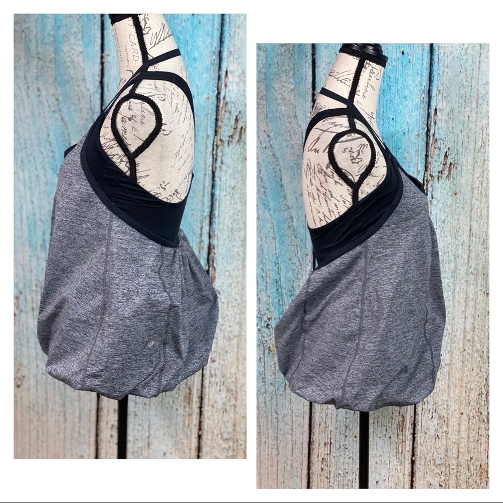 SOLD LULULEMON Static Gray Black Awareness Bubble Tank - Picture 4 of 12